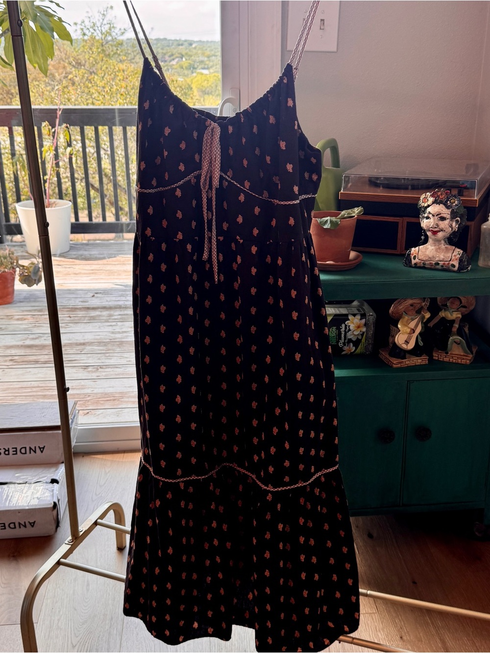 Boho Maroon & Brown Floral Maxi Dress